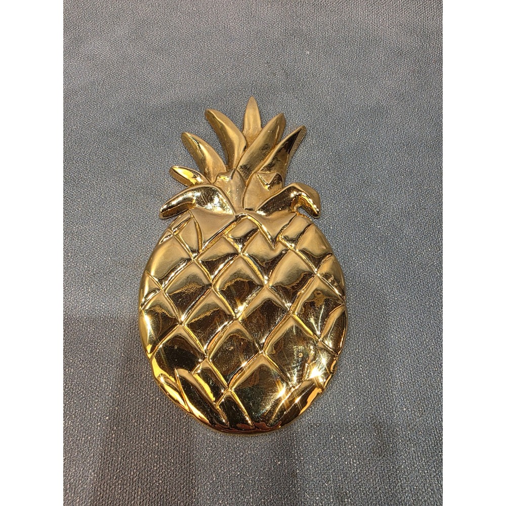 Vintage 1984 Brass Pineapple Hospitality Symbol Paperweight Plaque 6 inch